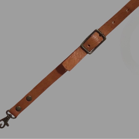 WILL LEATHER GOODS, Front Flap Crossbody, Red w/Brown Leather Accents, Tassel - Picture 11 of 12